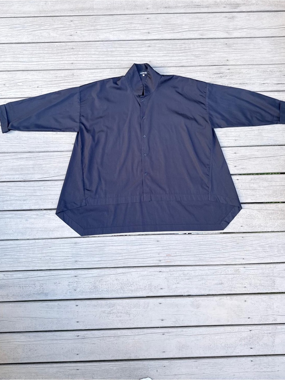 Eskandar oversized black cotton blouse